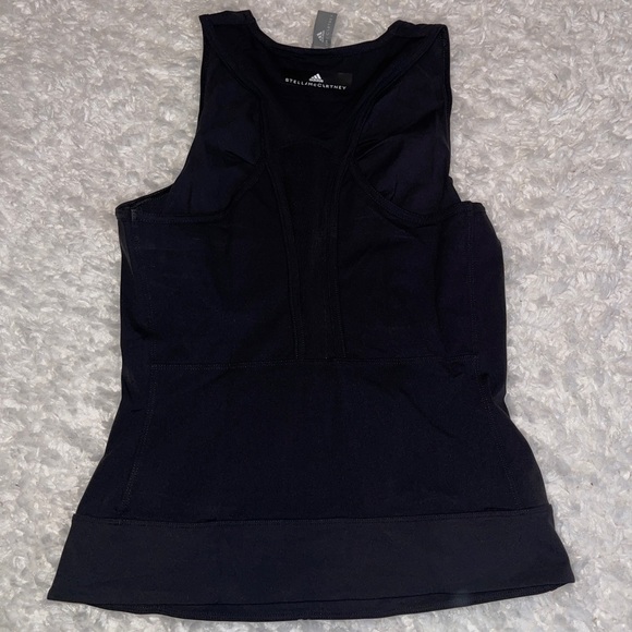 Adidas by Stella McCartney Black Ruched Front Tank Top Medium - Picture 2 of 5